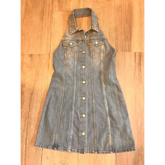 NWOT GIVENCHY Halter Button-Front Denim Mini Dress size 42/ US 6 - Picture 10 of 14